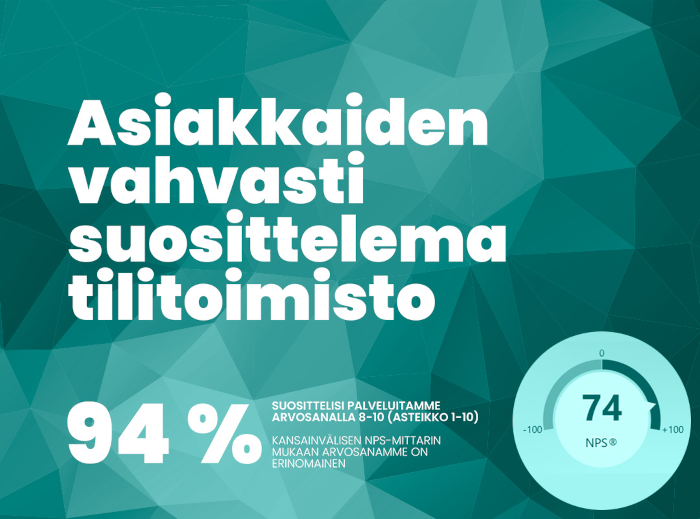 Asiakkaiden vahvasti suosittelema tilitoimisto